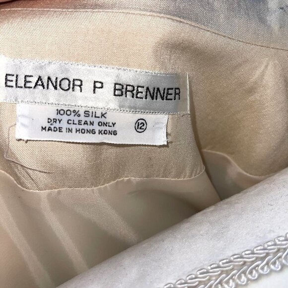 Eleanor P Brenner Silk Blazer Womens Size 12 Vintage Oversized Lined Cream - Picture 4 of 16